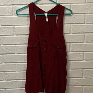 Rush Brand Women’s Sleeveless Tank Top Deep Red Razor Back Size 1X